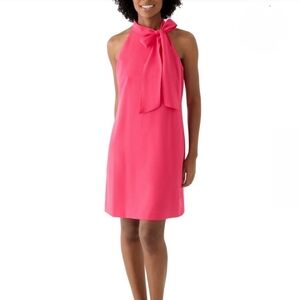 Vince Camuto Halter Neck Bow Crepe Shift Dress